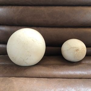 Studio McGee Round Limestone set of 2 round circle figural ball